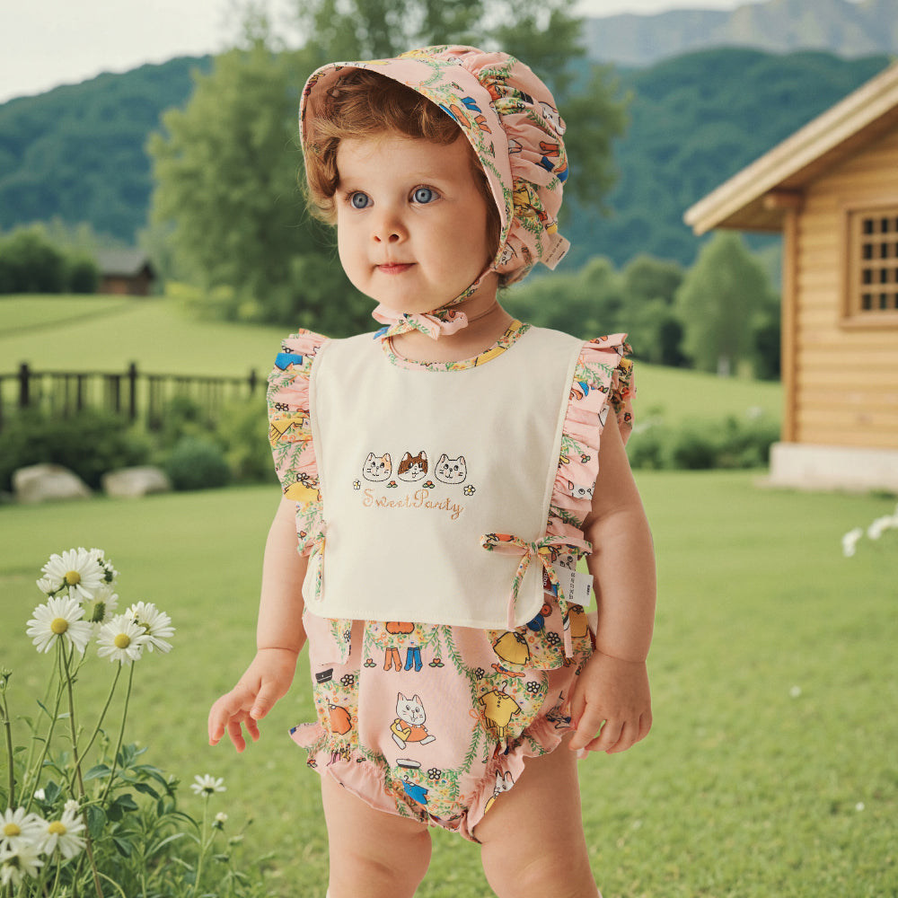 Sweet Party Embroidered Baby Bib – Soft & Playful Design