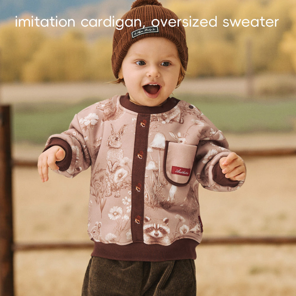Baby & Toddler Fleece Sweatshirt – Relaxed Cardigan Style, Soft Teddy Texture, and Everyday Comfort | Ideal for 15°C–20°C