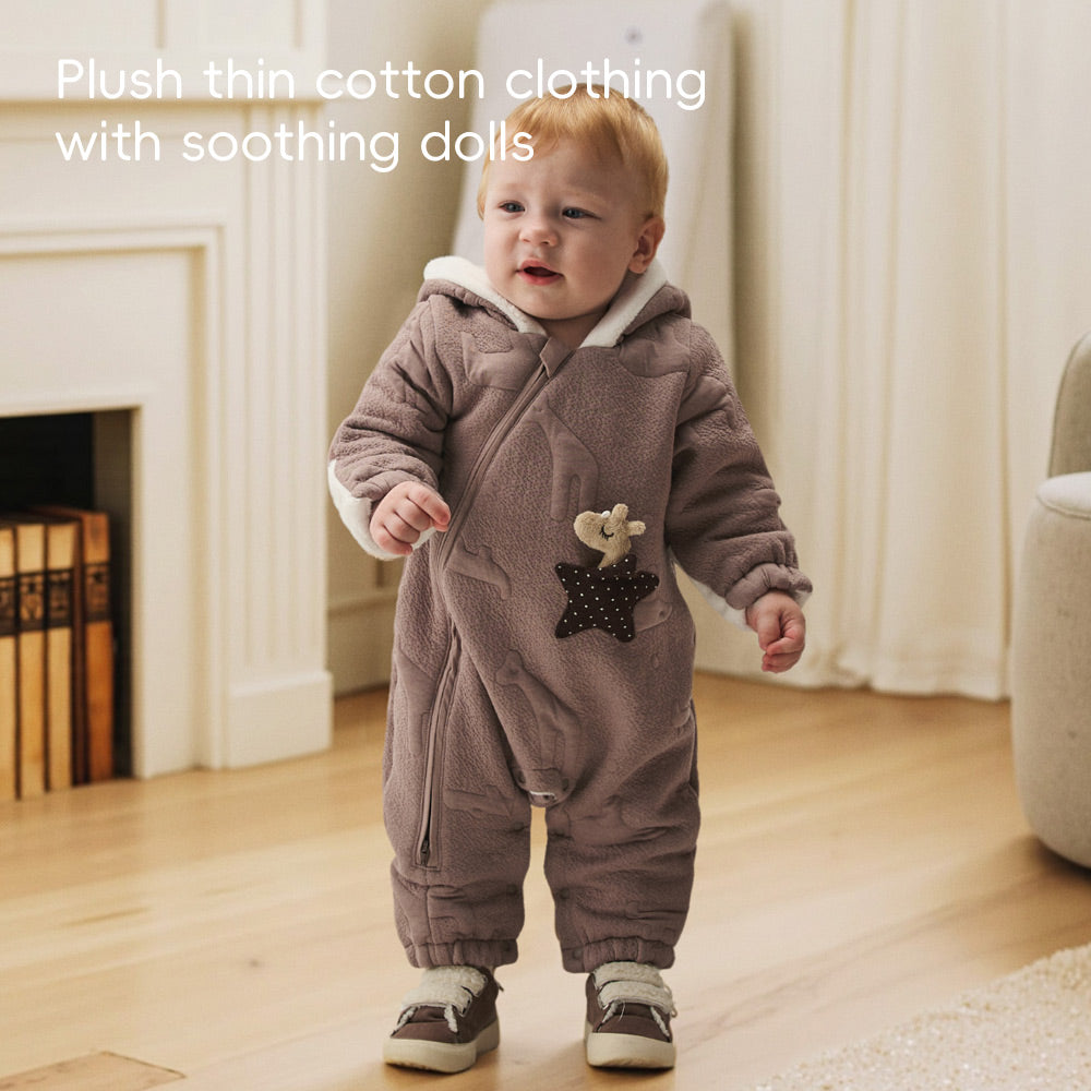 Embossed Animal Texture + Interactive Toy Pocket + Baby Romper