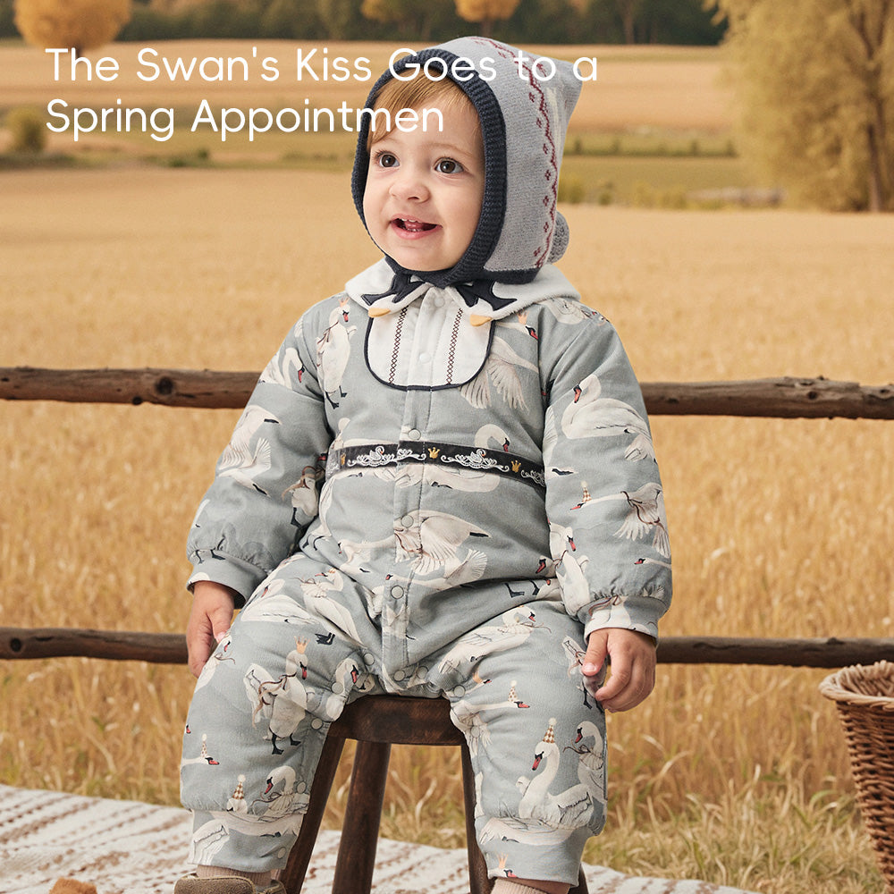 Cloud Feather Rhythm Long-sleeved Front-opening Bodysuit