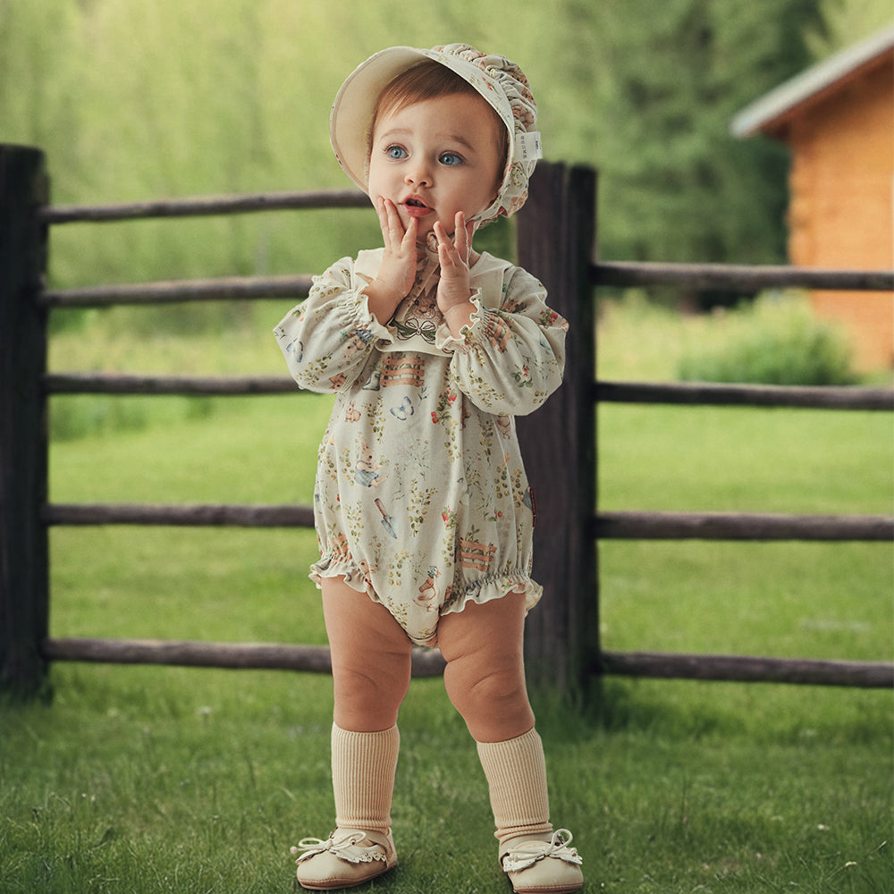 Whimsical Bunny Garden Baby Romper