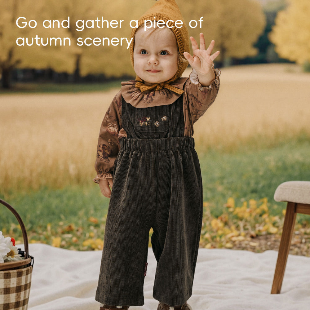 Corduroy Baby Overalls – Soft Ribbed Texture, Gentle Elastic Waist & Relaxed Fit | Perfect for Autumn Adventures (23°C–28°C)