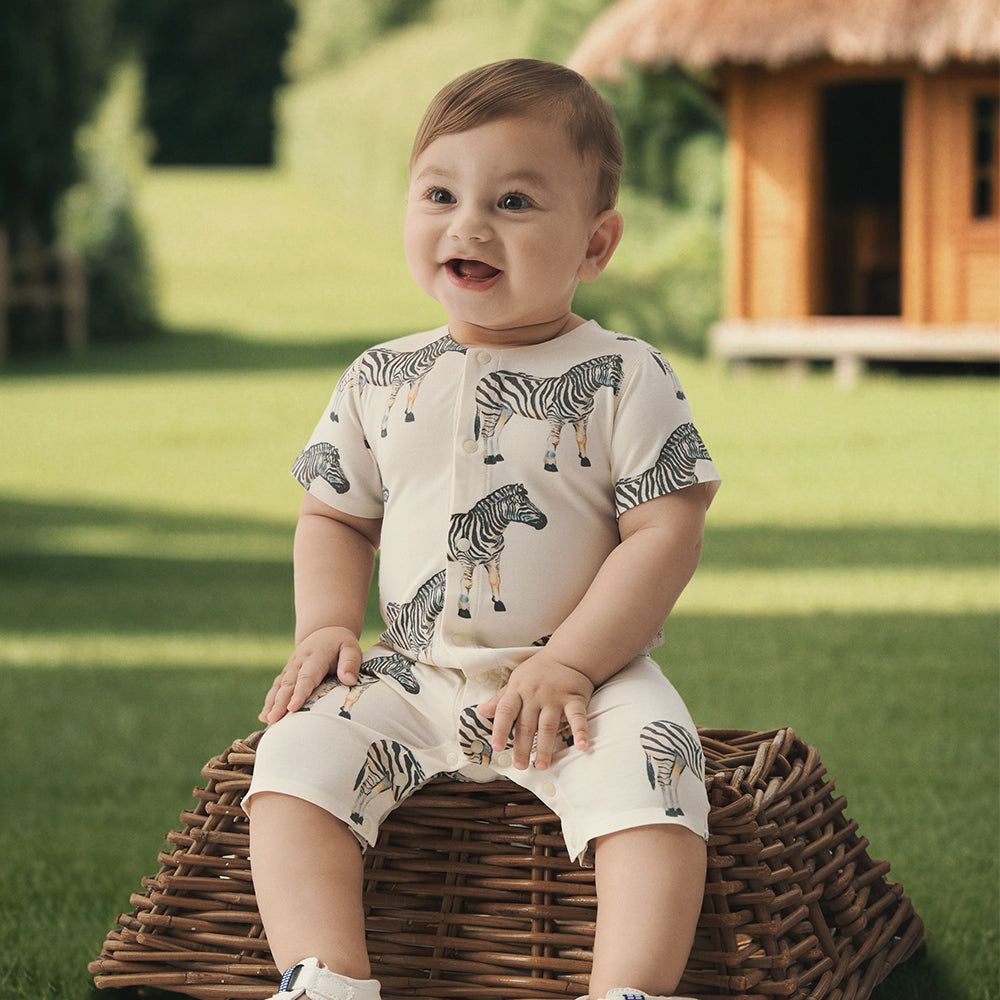 Romper in zebra-themed