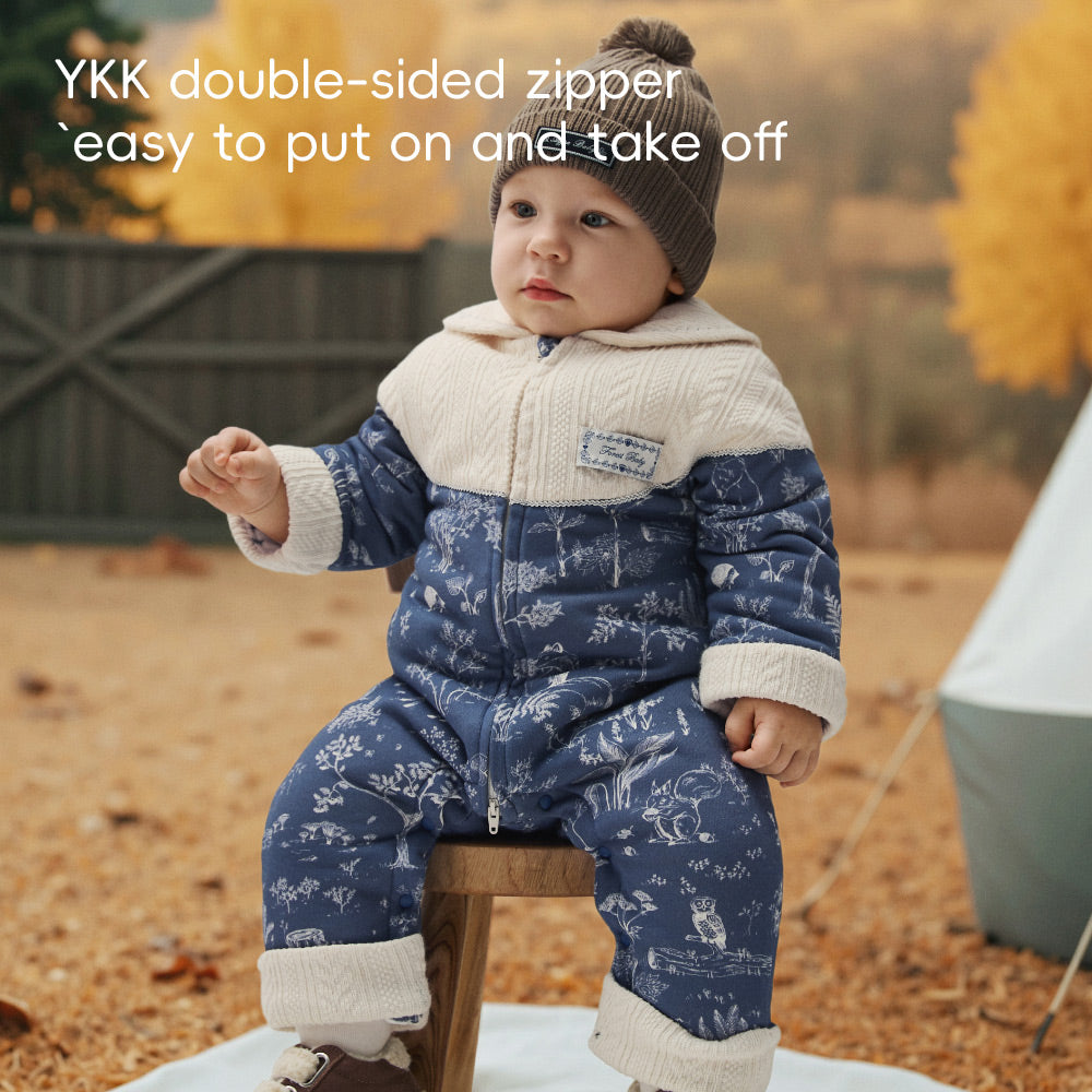 Sandwich Layer Fabric + Windproof Design + Baby Winter Romper