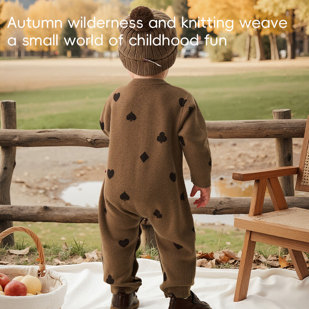 Baby Wool Knit Jumpsuit – Air+ Active Wool Fibers for Lightweight Warmth | Breathable, Cozy, and Perfect for 15°C–20°C Days