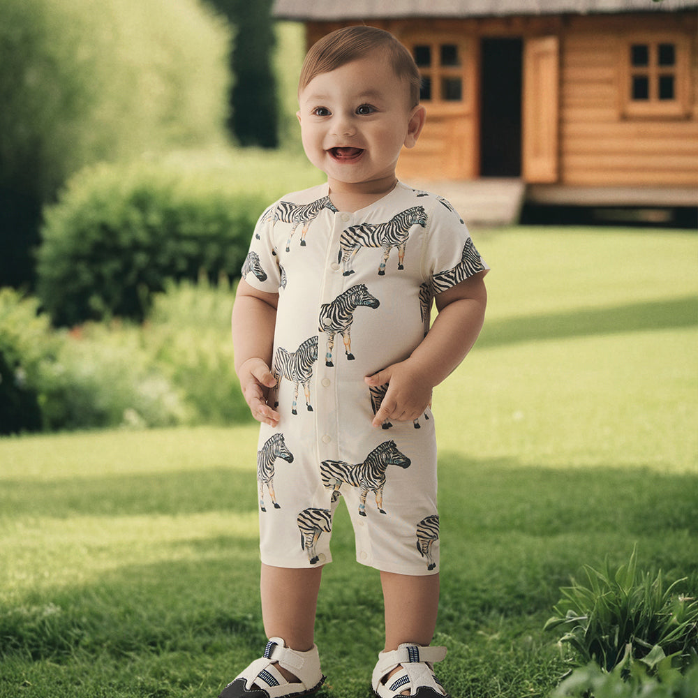 Romper in zebra-themed