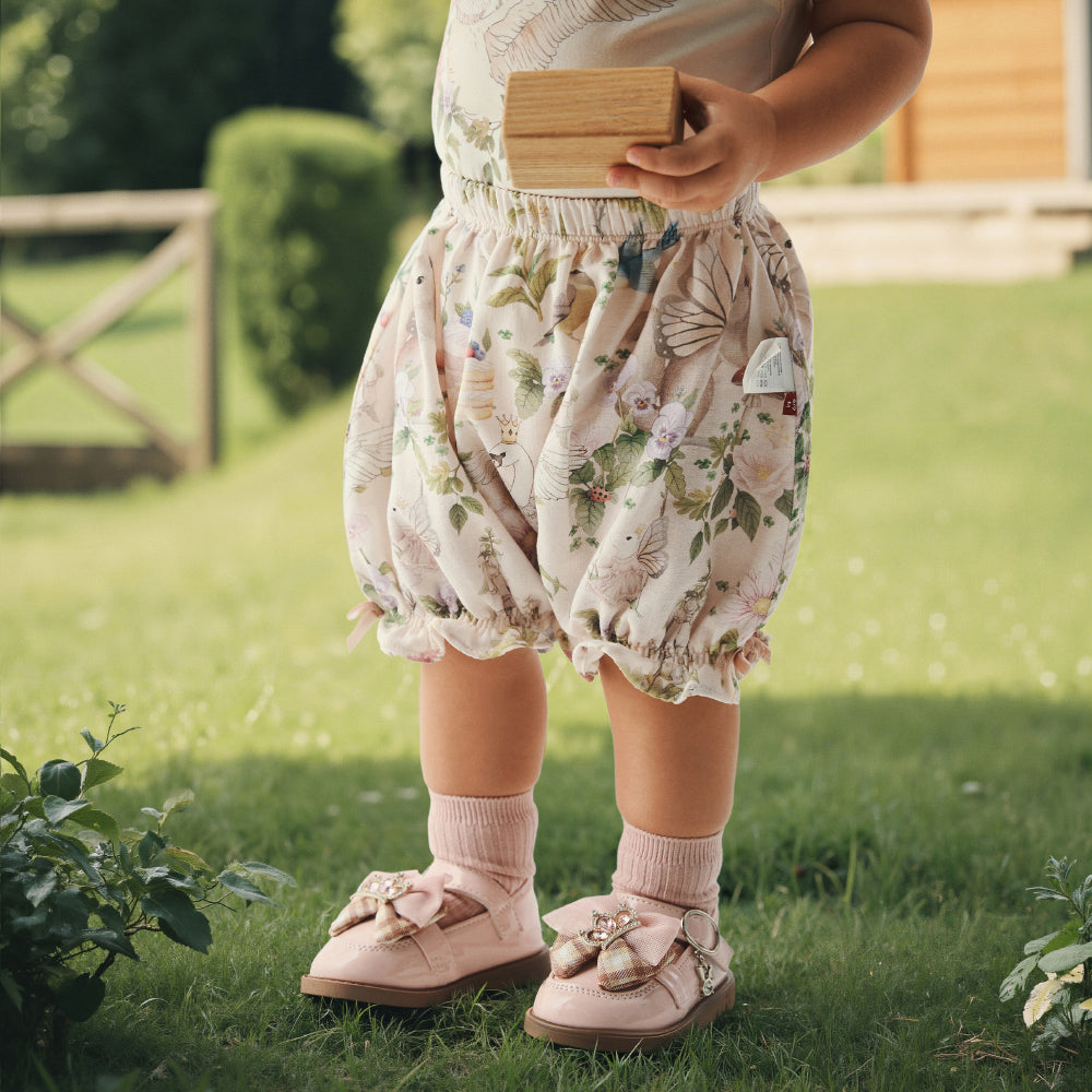 Whimsical Floral Baby Girl Bloomers – Soft Cotton Summer Shorts for 12-Month-Olds | Breathable & Adorable Baby Clothes