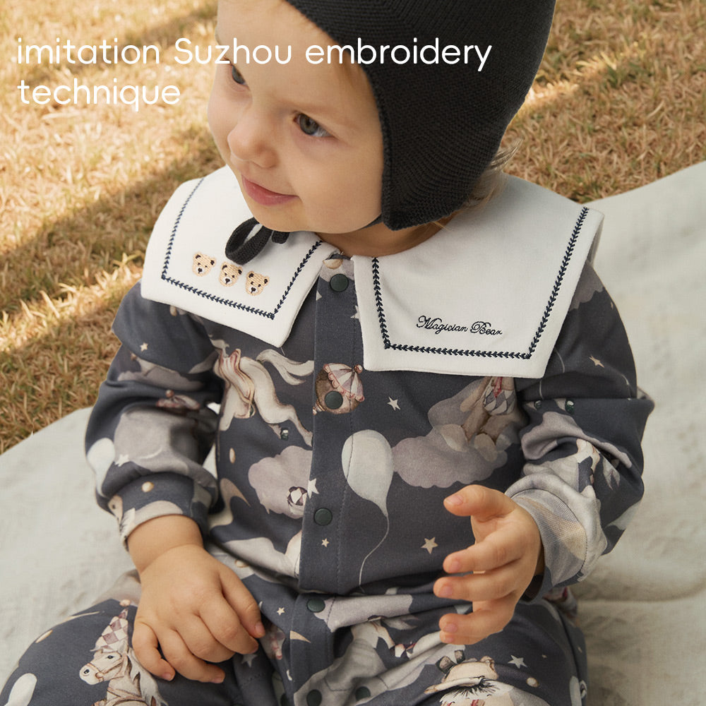 Soft Cotton Baby Romper with Woodland Animal Print | Lightweight One-Piece for Everyday Comfort