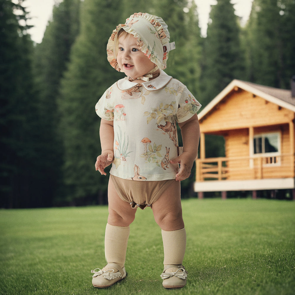 Bunny Meadow Peter Pan Collar Bodysuit