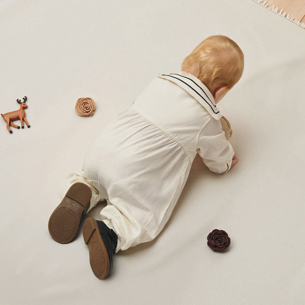 Embroidered Badge + Sailor Collar + Baby Romper
