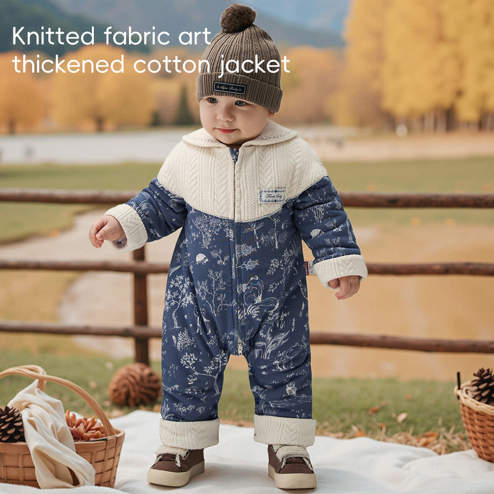 Sandwich Layer Fabric + Windproof Design + Baby Winter Romper