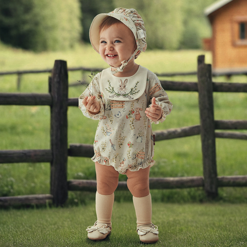 Whimsical Bunny Garden Baby Romper