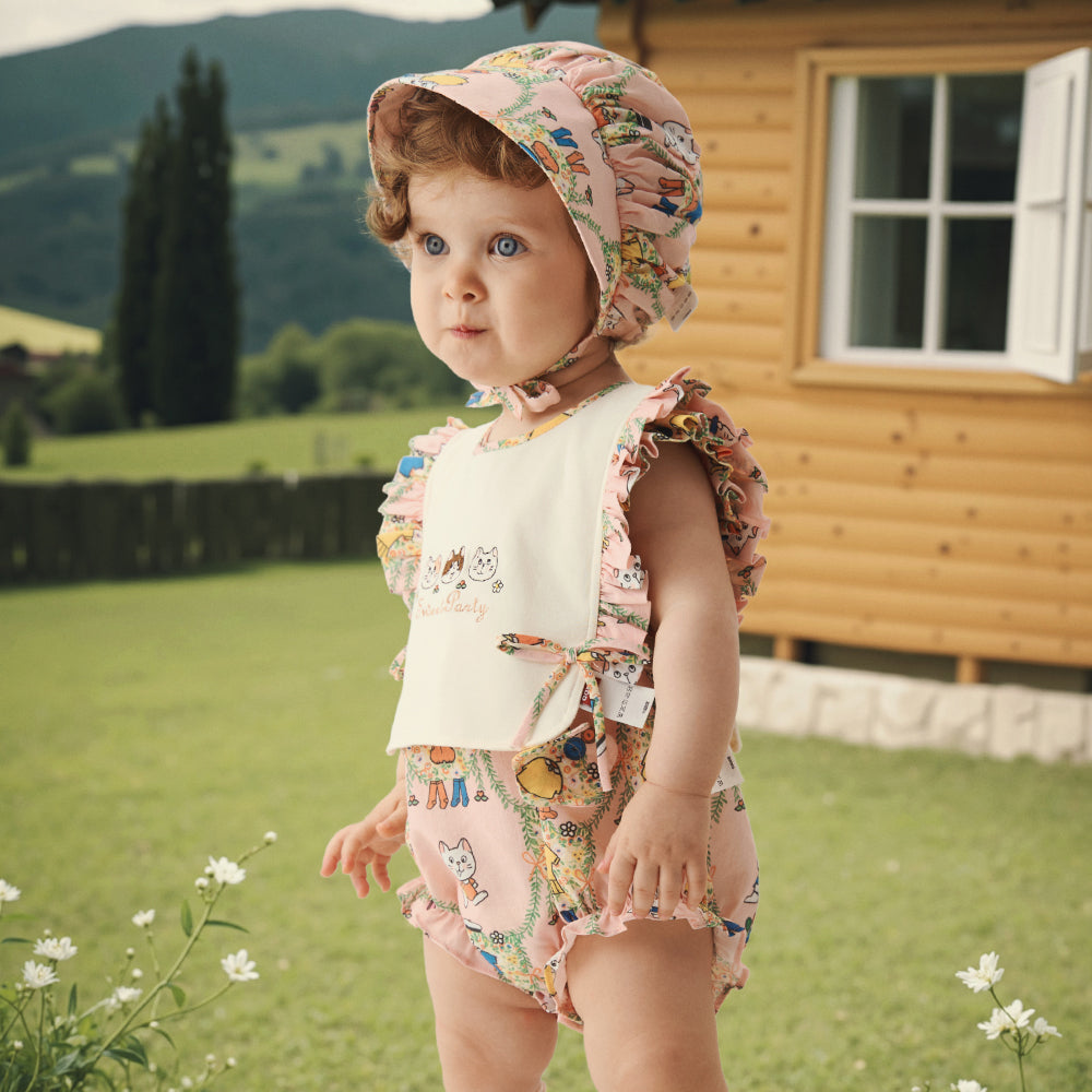 Sweet Party Embroidered Baby Bib – Soft & Playful Design