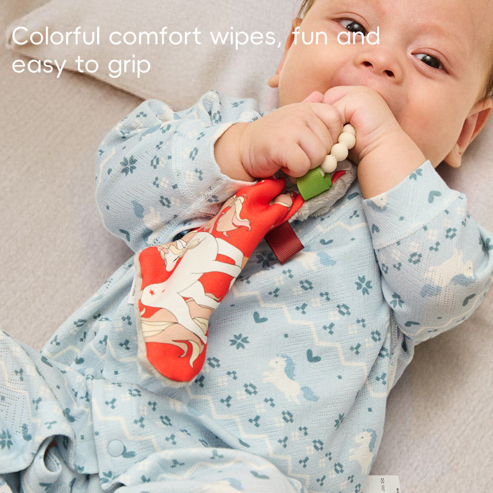 Star-Shaped Sensory Baby Lovey – 3D Minky Dots + Teething Ring | Soothing Blanket for 0–12M Babies