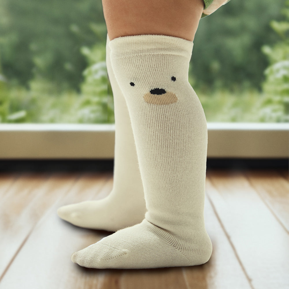 3-Pack Soft Cotton Blend Animal Knee Socks for Babies