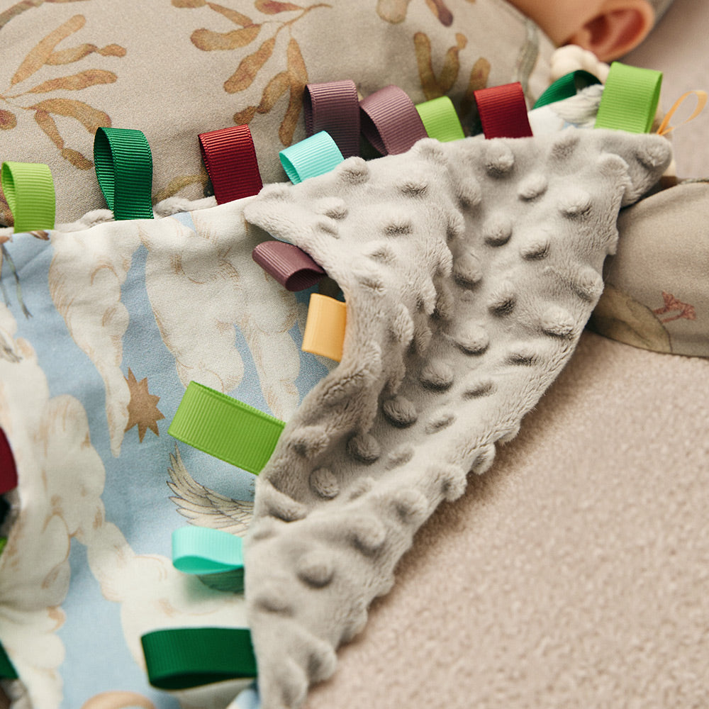 Baby Security Blanket with Soft Minky Dots | Taggie Comfort Lovey for Easy Gripping