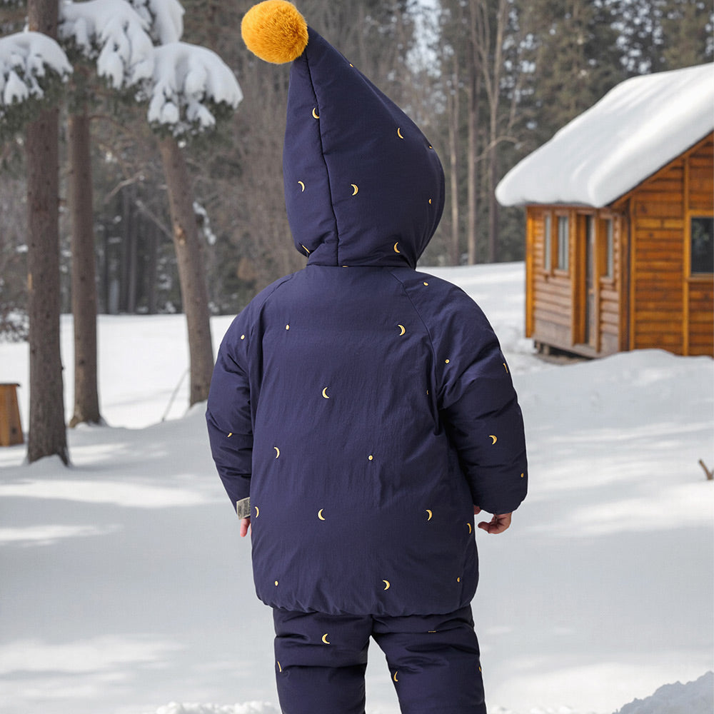 90% Down Baby Winter Jacket in Midnight Blue | Warm Waterproof Coat (-5°C to 10°C)