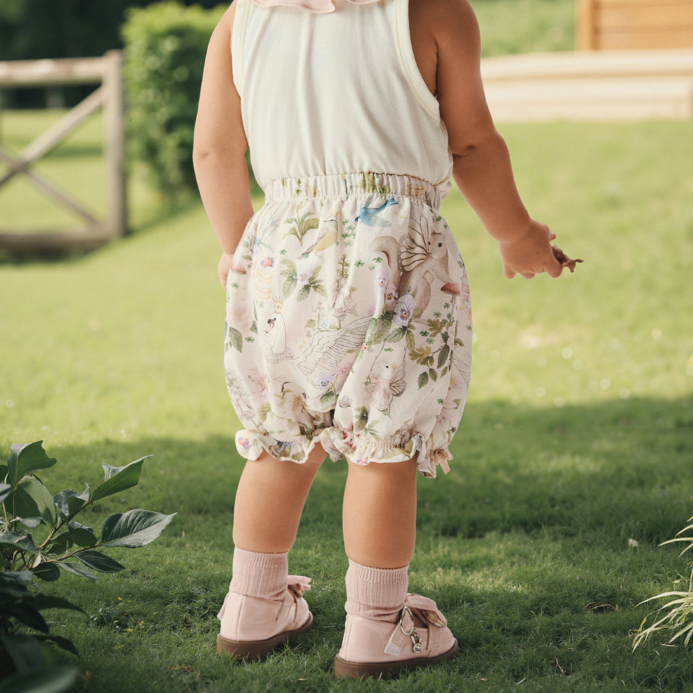Whimsical Floral Baby Girl Bloomers – Soft Cotton Summer Shorts for 12-Month-Olds | Breathable & Adorable Baby Clothes