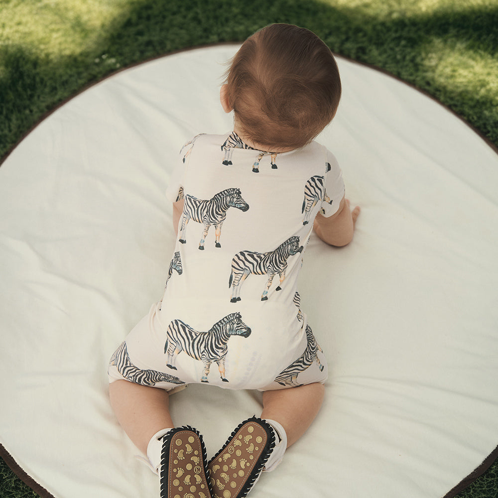 Romper in zebra-themed