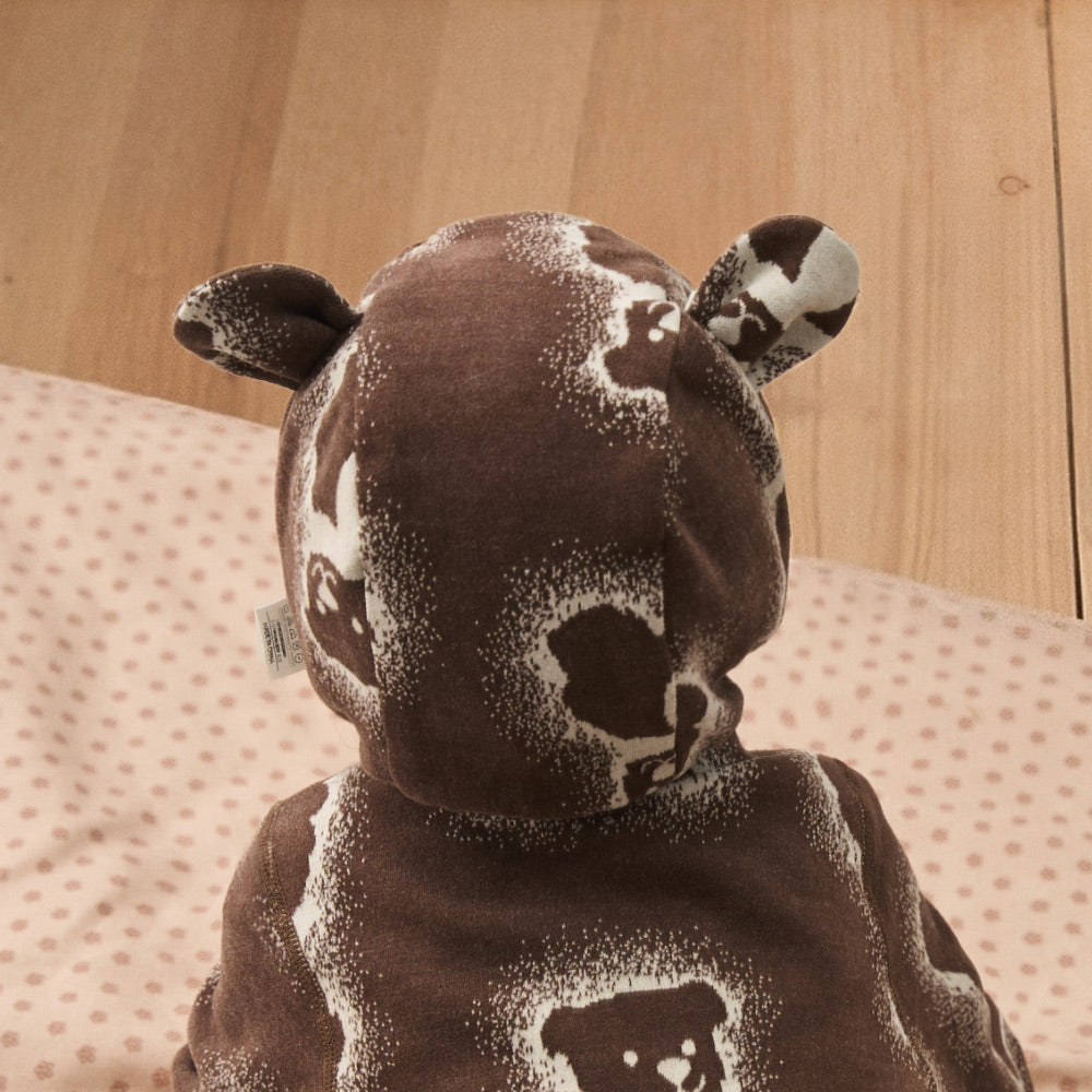 Waffle Knit Tie + Adjustable Fit + Baby Bear Hat