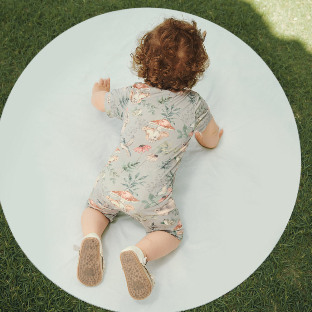 🌸 Soft & Cozy Lenzing Modal Zip-Up Romper for Baby | Nature-Inspired Print | Breathable & Sustainable 🌿