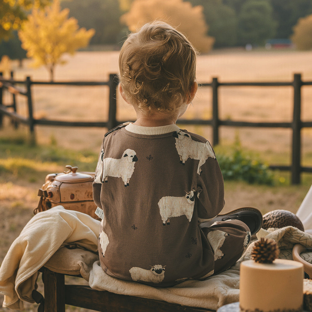 Cotton Baby Lounge Set with Bunny & Squirrel Print