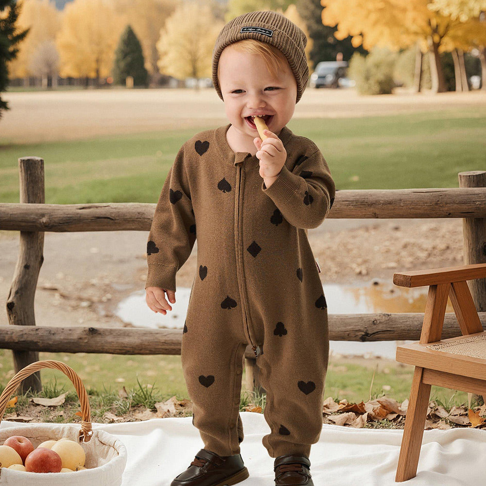 Baby Wool Knit Jumpsuit – Air+ Active Wool Fibers for Lightweight Warmth | Breathable, Cozy, and Perfect for 15°C–20°C Days