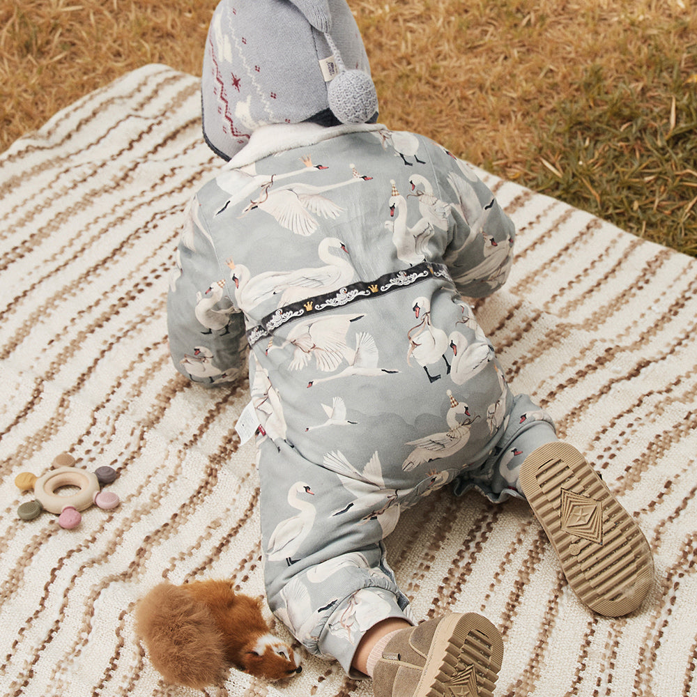 Cloud Feather Rhythm Long-sleeved Front-opening Bodysuit