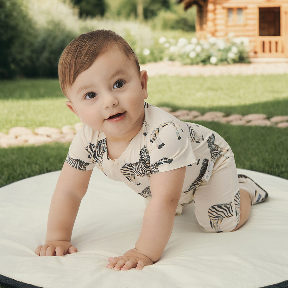 Romper in zebra-themed