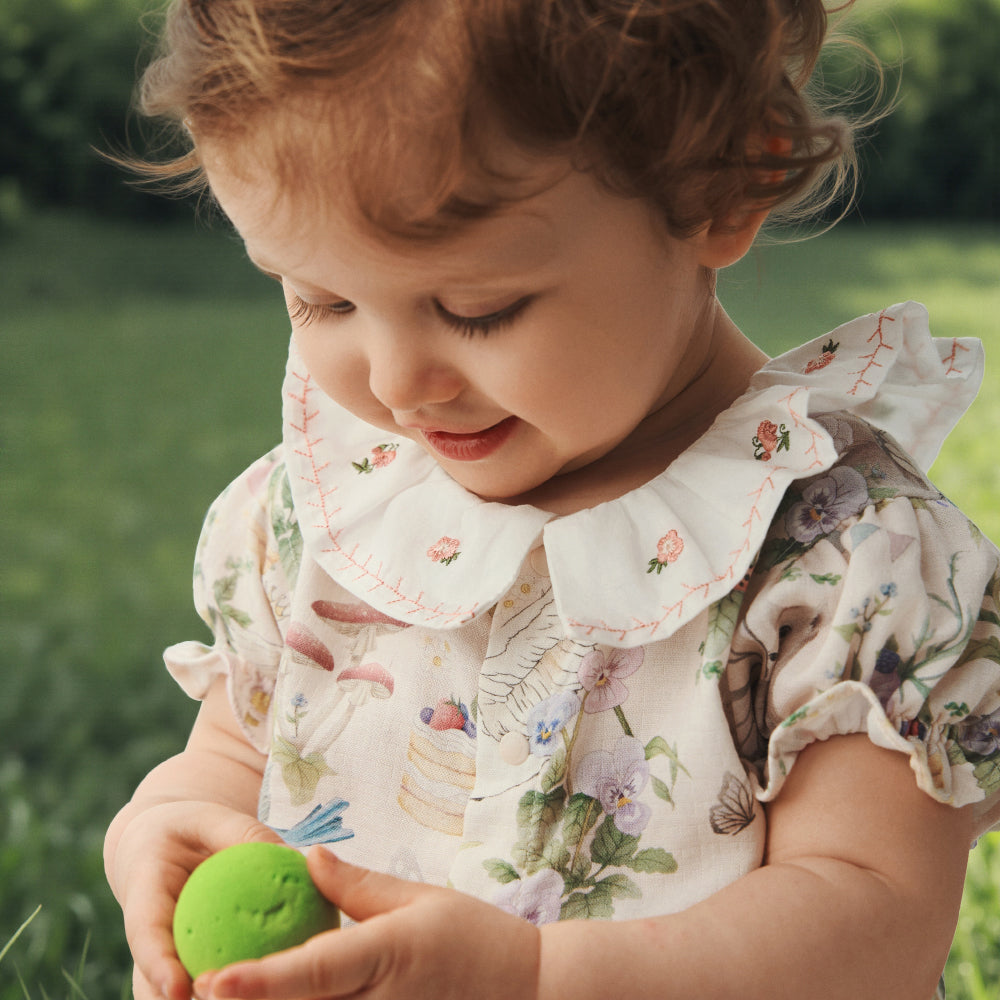 🌿 Fairy Garden Muslin Romper - Soft, Airy, Full of Whimsy 🌿