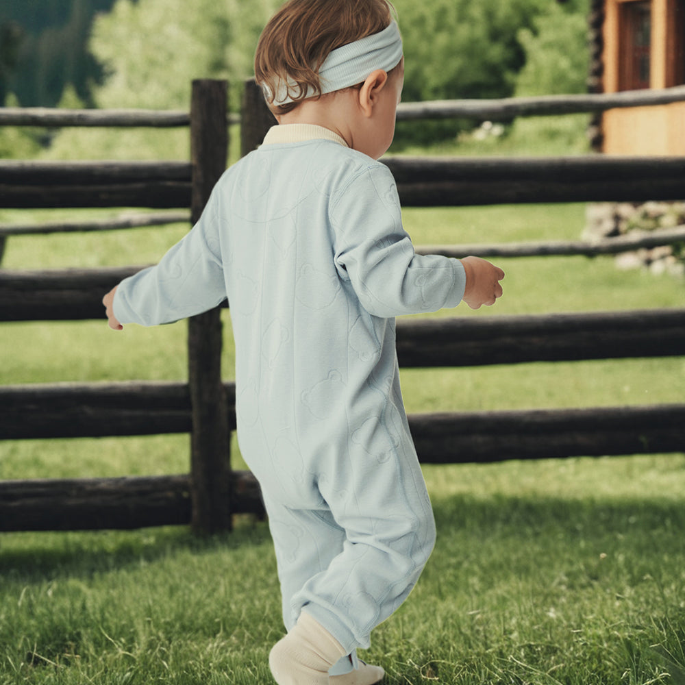 Cozy Bear Baby Romper | Embroidered Cotton&Modal One-Piece