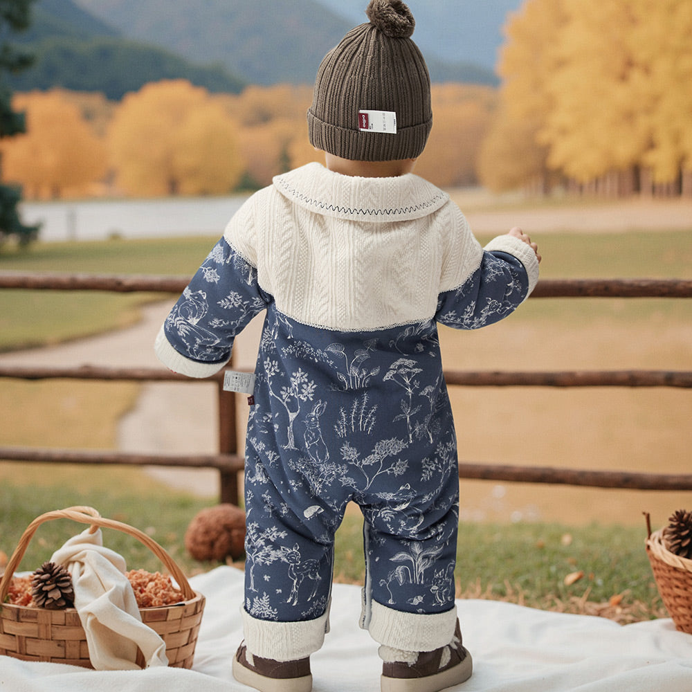 Sandwich Layer Fabric + Windproof Design + Baby Winter Romper