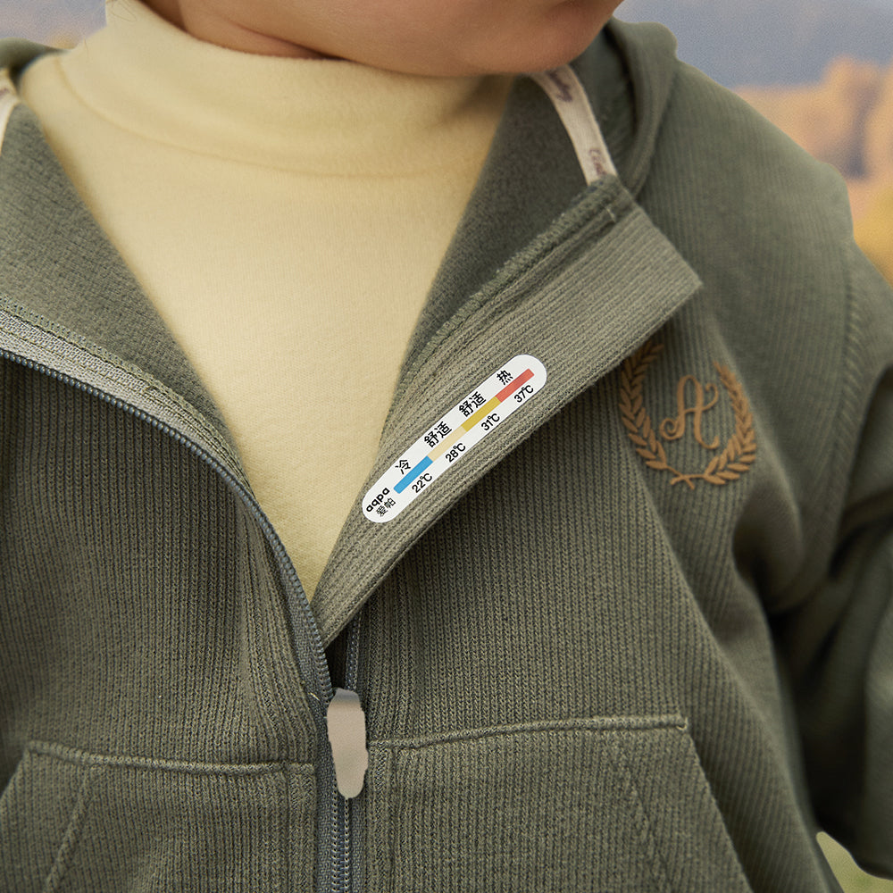 Wool Blend Baby Hoodie – Double Zipper