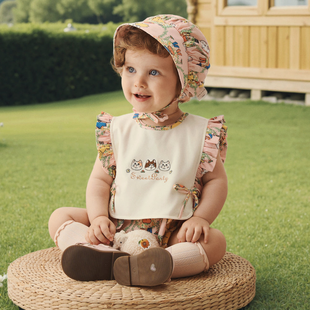 Sweet Party Embroidered Baby Bib – Soft & Playful Design