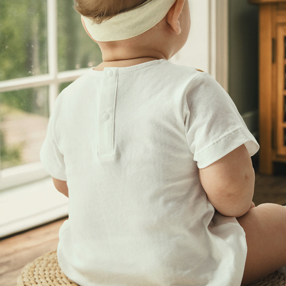 Baby Bodysuit with Crown Embroidery - Elegant and Comfortable for Special Moments