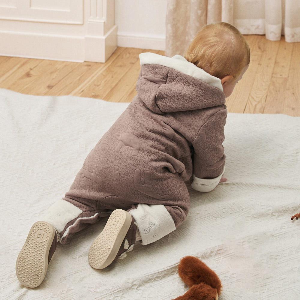 Embossed Animal Texture + Interactive Toy Pocket + Baby Romper