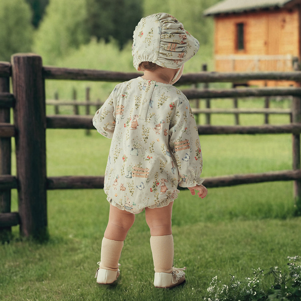 Whimsical Bunny Garden Baby Romper