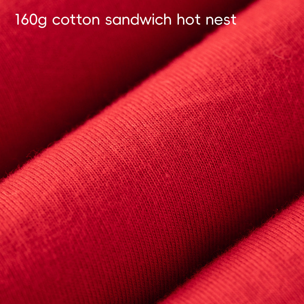 Festive Red Baby Romper | Soft Warm Cotton One-Piece with Christmas Embroidery (5°C–15°C)