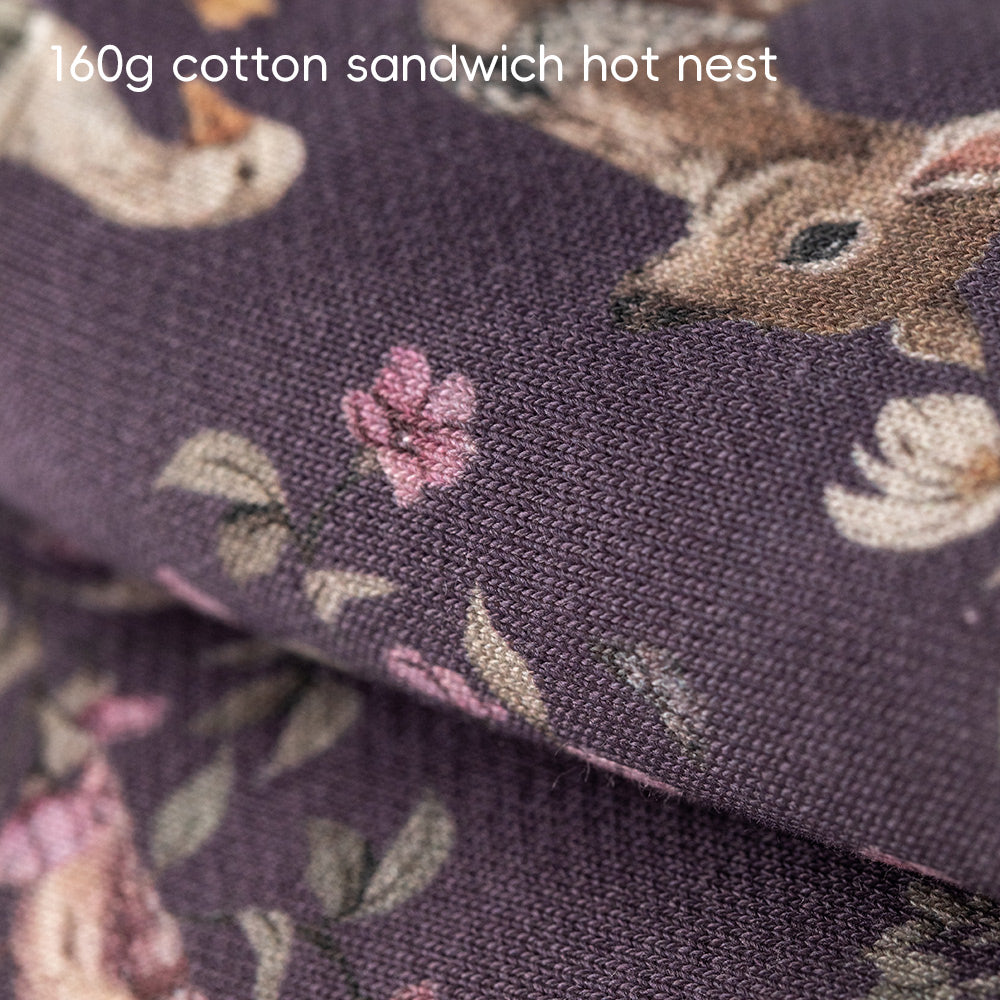 Floral Embroidered Cotton Baby Romper | Cozy Hooded One-Piece with Ruffle Cape (5°C–15°C)