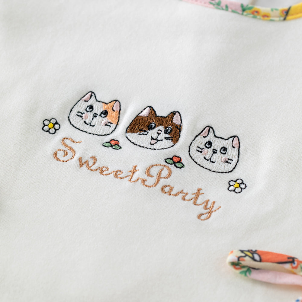 Sweet Party Embroidered Baby Bib – Soft & Playful Design