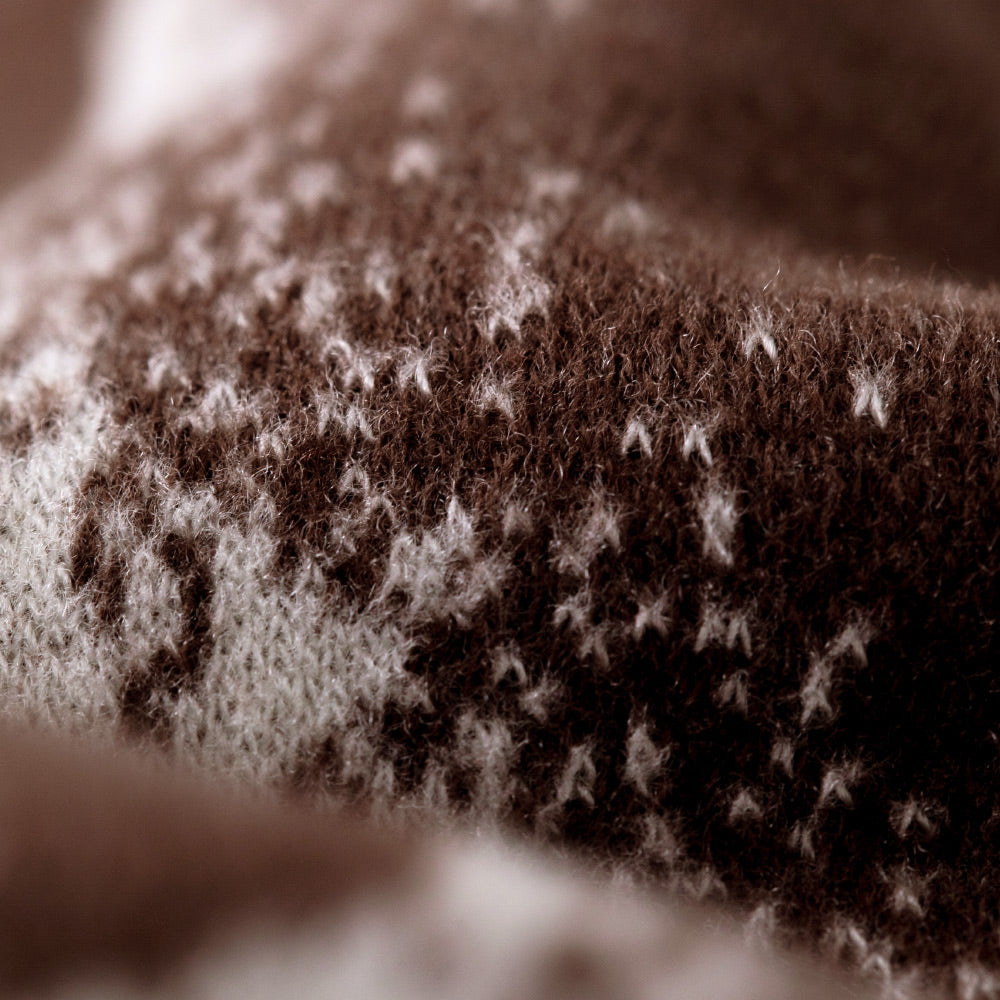 Teddy Bear Pattern | Dual-Tone Yarn | Textured Jacquard Baby Romper