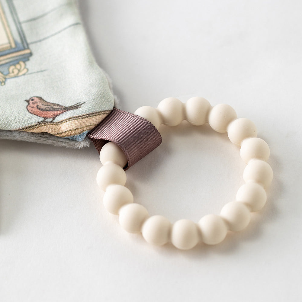 Star-Shaped Sensory Baby Lovey – 3D Minky Dots + Teething Ring | Soothing Blanket for 0–12M Babies