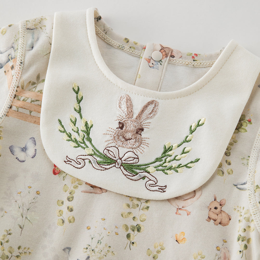 Whimsical Bunny Garden Baby Romper