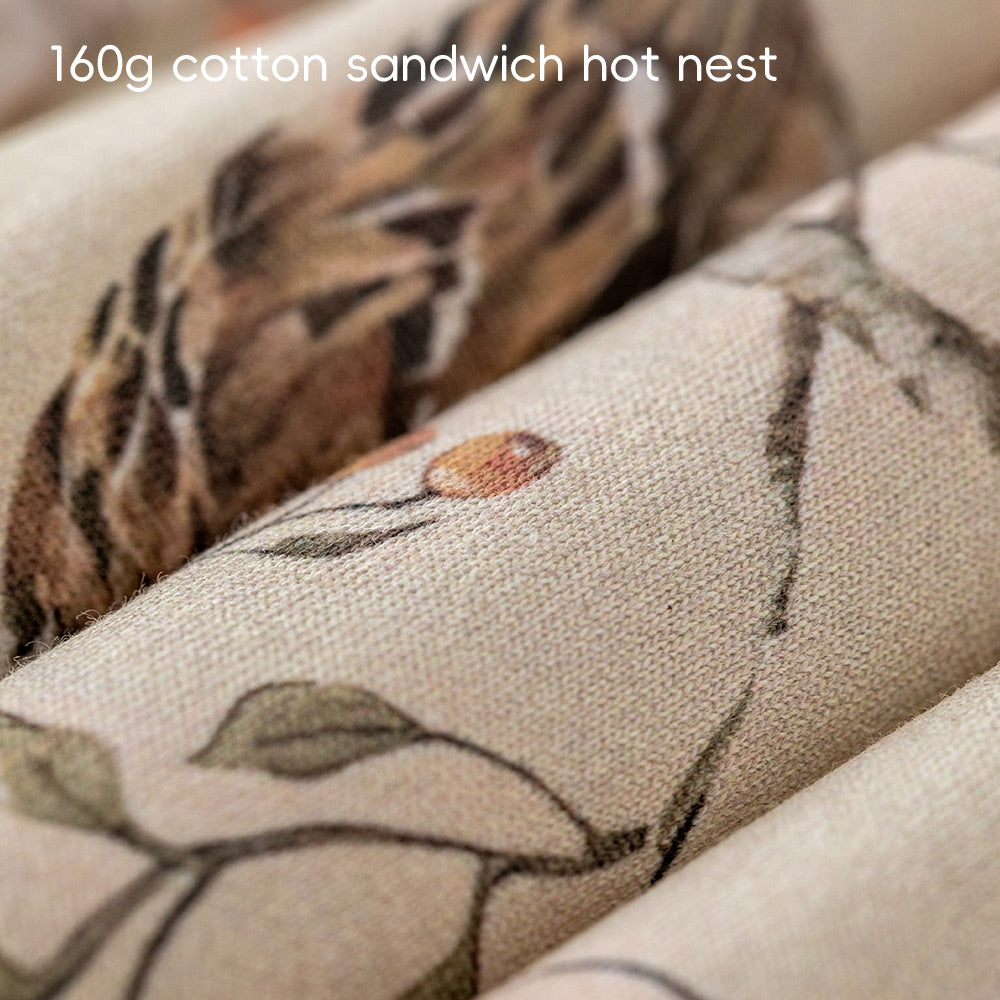 Baby Corduroy Bird Romper – 3-Layer “Sandwich” Thermal System | 160g Cotton Filling | Perfect for 5℃–15℃ Weather