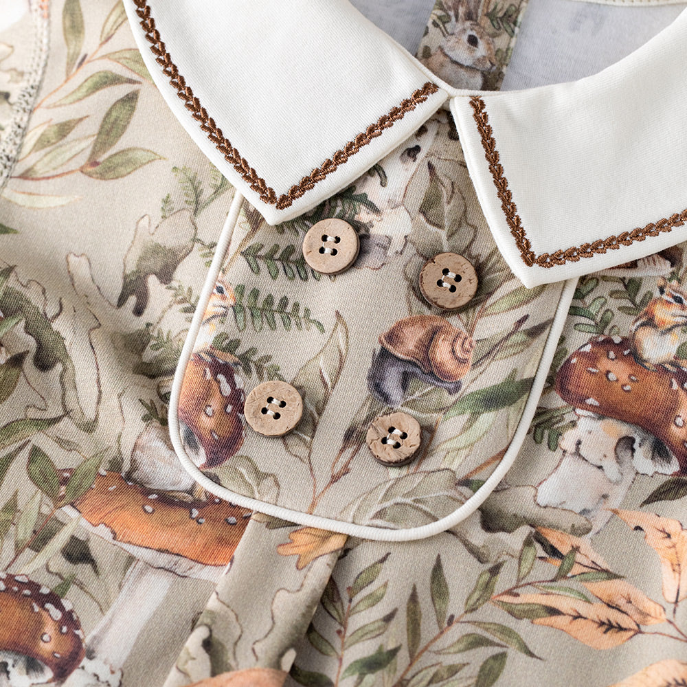 Baby Cotton Peter Pan Top – Decorative Buttons, Breathable Comfort & Su-Style Embroidery | Safe & Gentle for 23°C–28°C