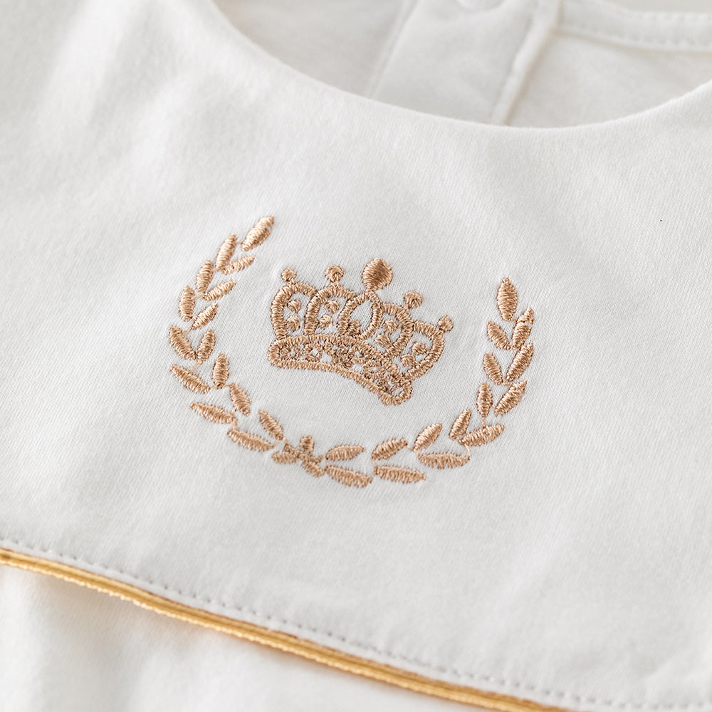 Baby Bodysuit with Crown Embroidery - Elegant and Comfortable for Special Moments