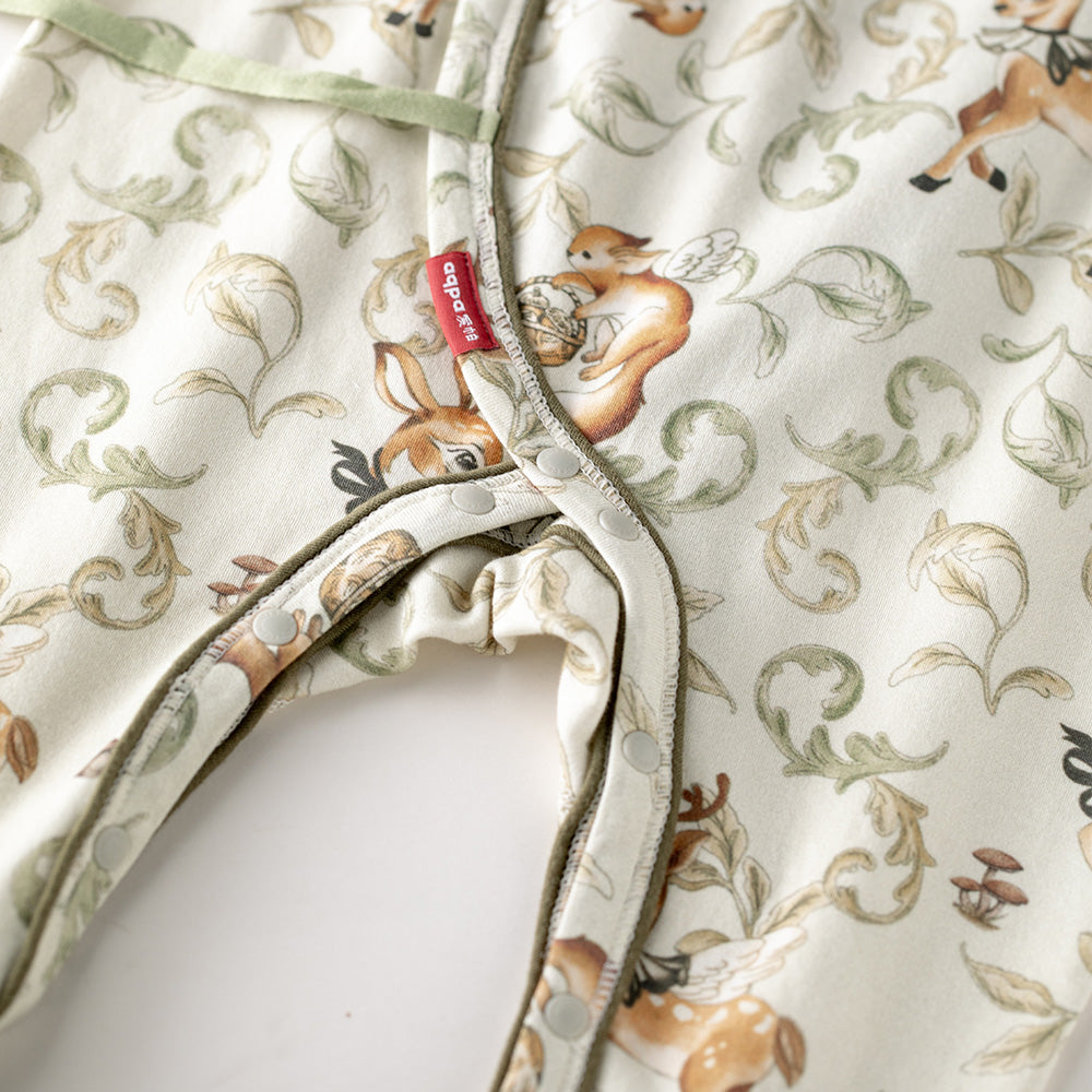 Lucky Deer Kimono Footed Onesie
