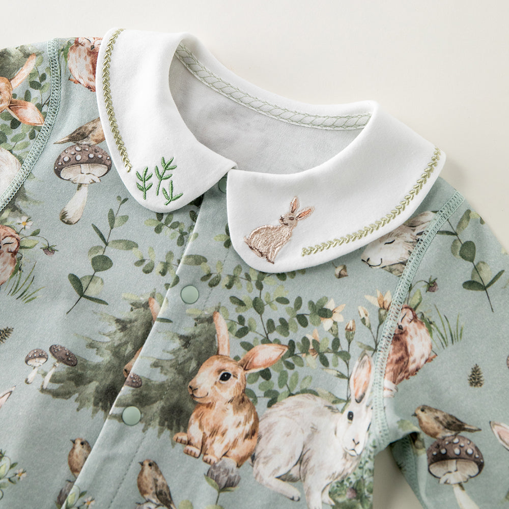 Woodland Friends Baby Romper | Soft cotton One-Piece