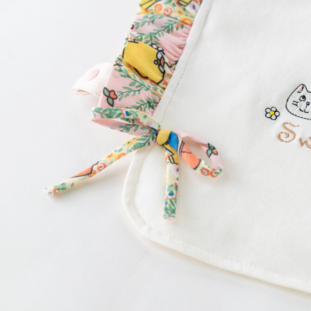 Sweet Party Embroidered Baby Bib – Soft & Playful Design