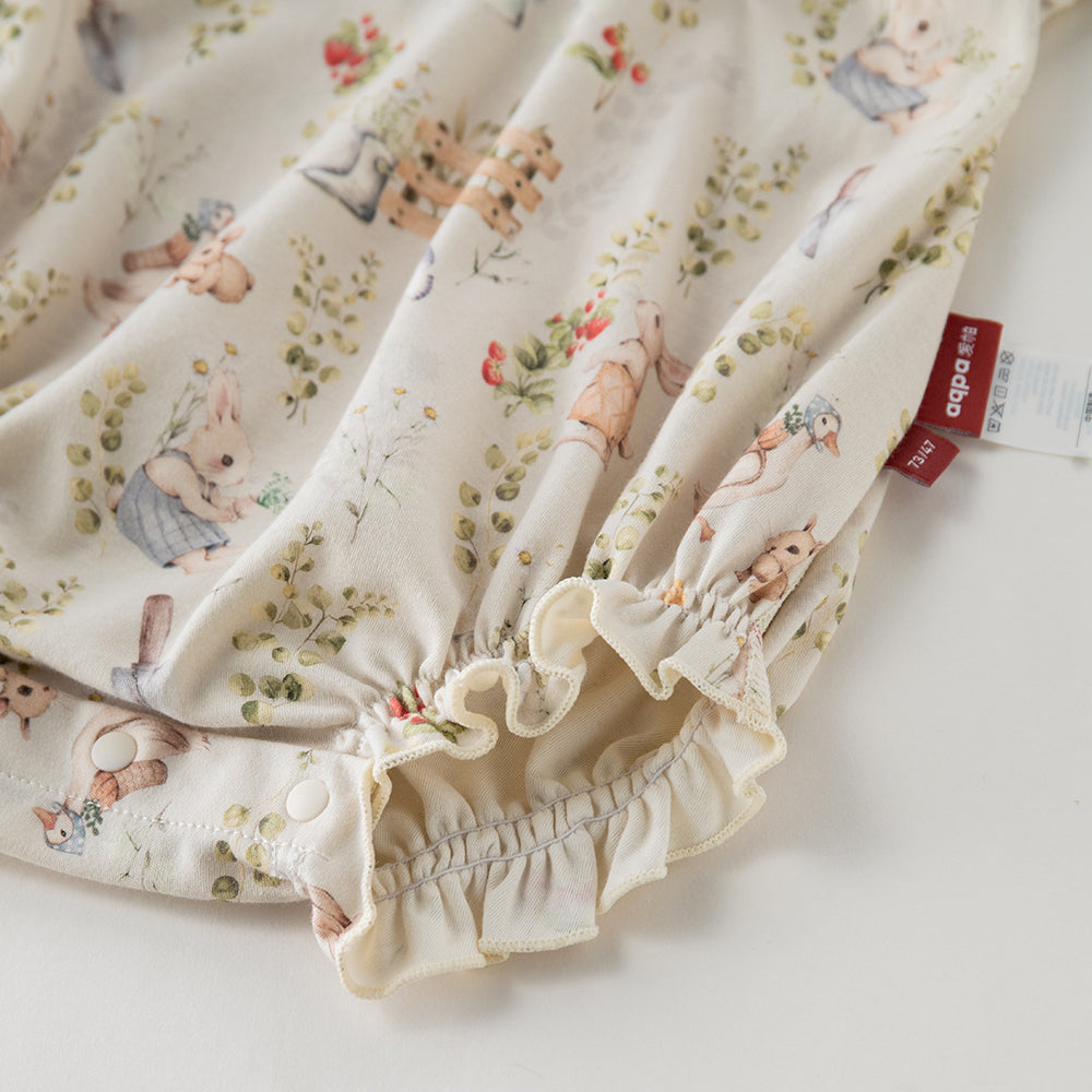 Whimsical Bunny Garden Baby Romper
